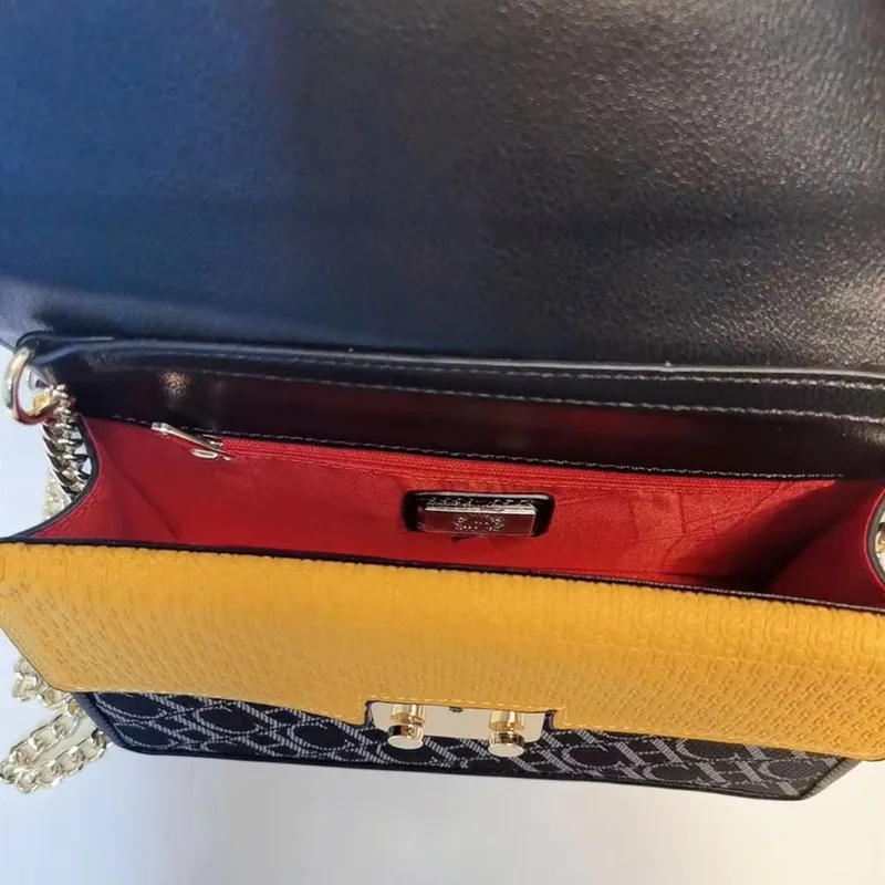 

100% Real Lreahter Female Casual Chain Flaps Luxury Designer Handbags Women Bag CH Letter Printed Pattern Party Clutches Bolso