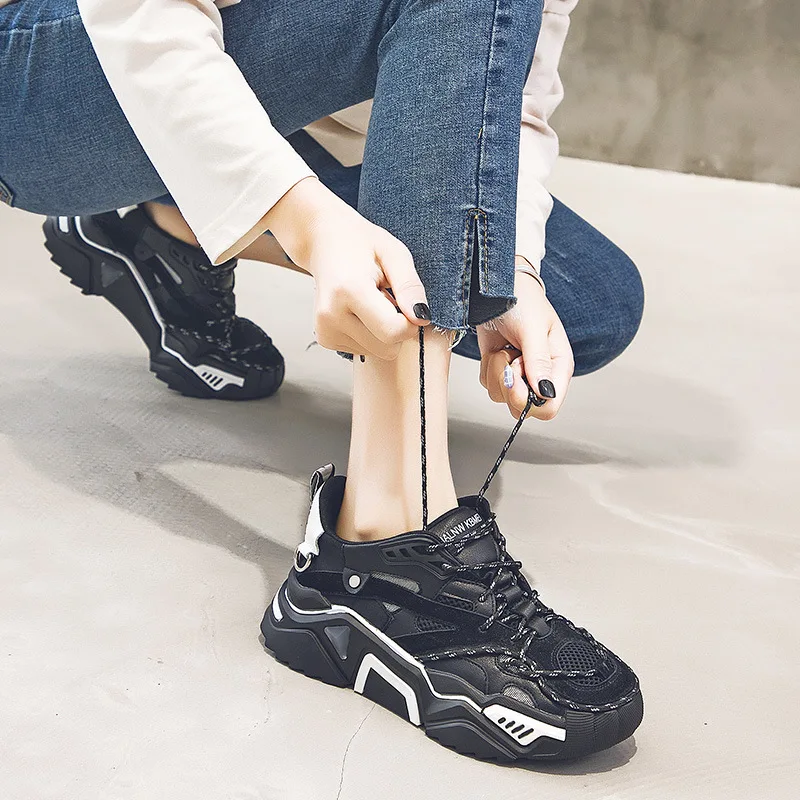 Кроссовки женские на толстой резиновой подошве Повседневная пляжная дышащая