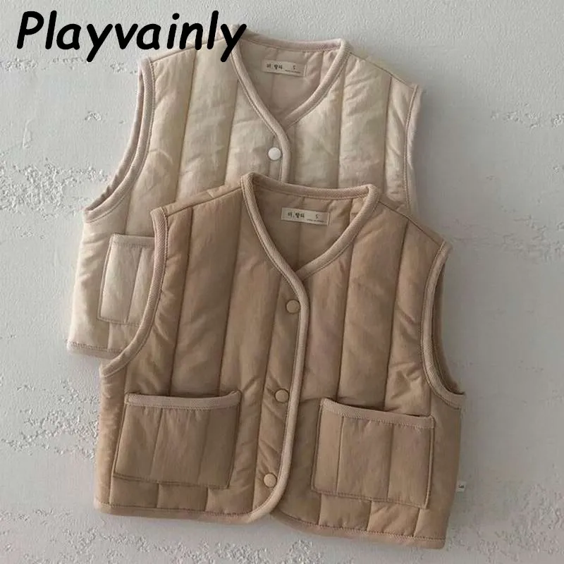 

2020 Autumn Winter Baby Vest Boys Girls cotton Sleeveless Coat Toddler Vest Children Clothes E20402