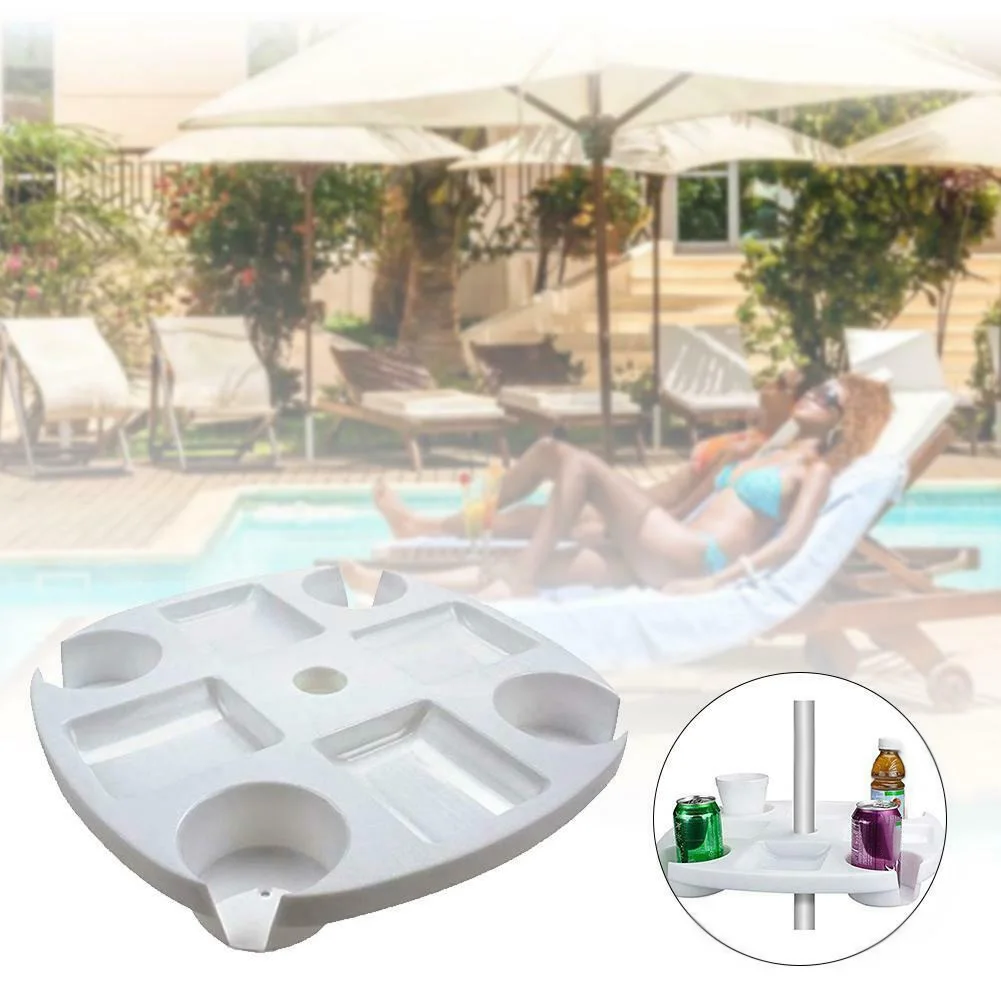 Beach Umbrella Table Tray with Cup Holders Snack Cups for Garden Swimming Pool DNJ998 |
