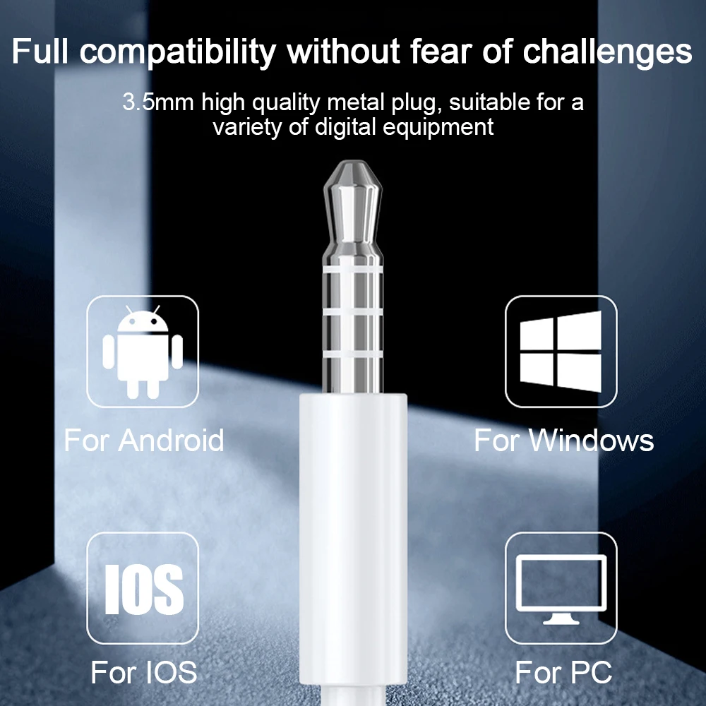 

Lenovo HF170 Wired 3.5mm Headphones Noise Cancelling Half In-Ear Headset With MIC Wired Earphones For Android/Windows/IOS/PC