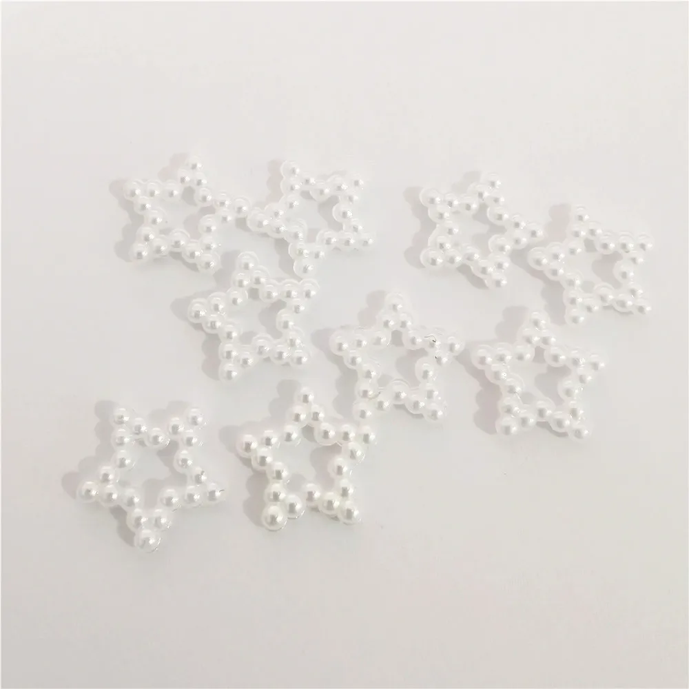 100 шт. кабошоны цвета слоновой кости 12 мм с жемчужинами и звездами конфетти