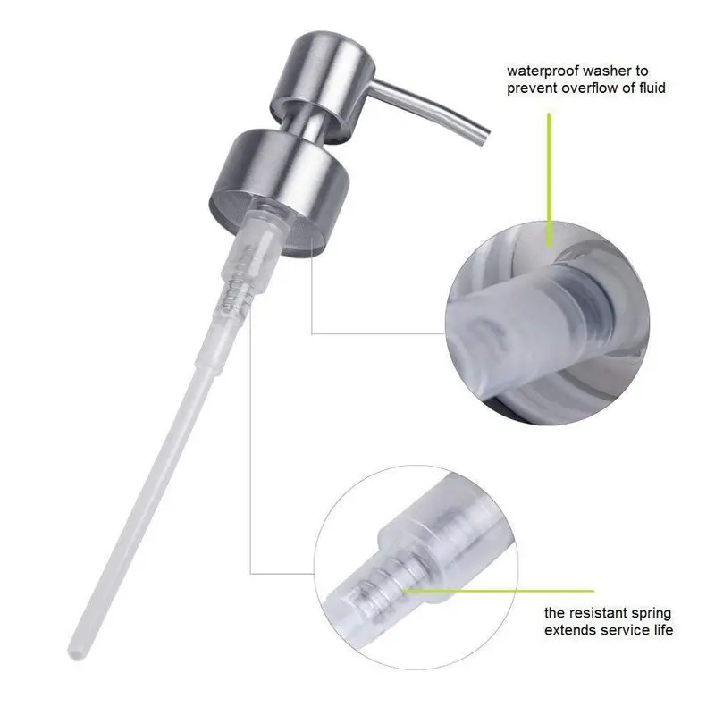 Дозаторы для мыла и лосьона 350 мл пружинный насос из нержавеющей стали (гель душа