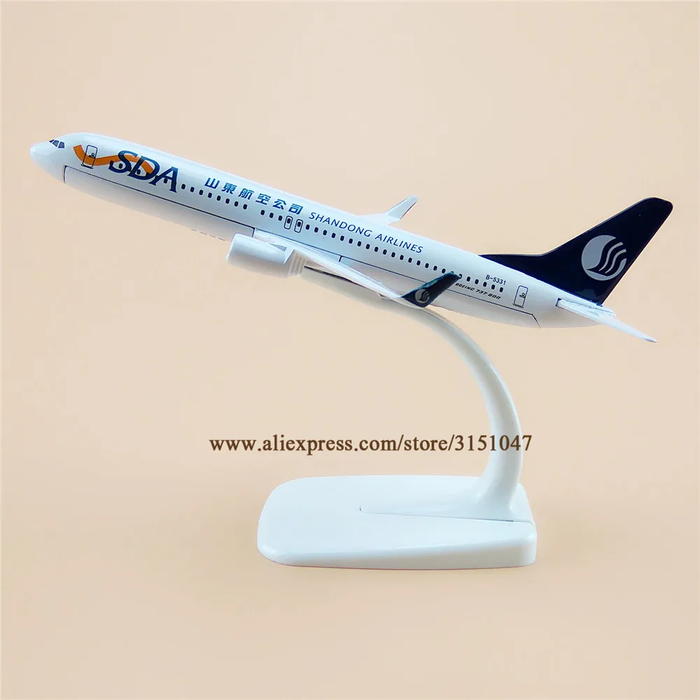 16 см авиамодель самолета China ShanDong Airlines Боинг 737 модель из металлического сплава