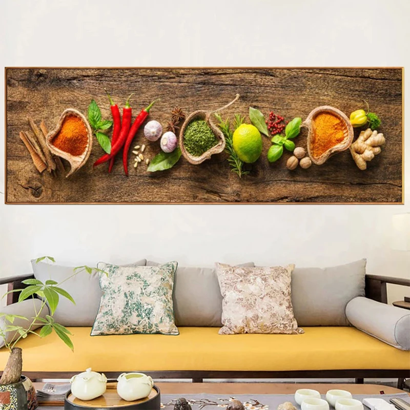 

Restaurant Grain Spice Pepper Kitchen Canvas Painting Food Posters and Prints Wall Art Print Canvas Nordic Home Decor