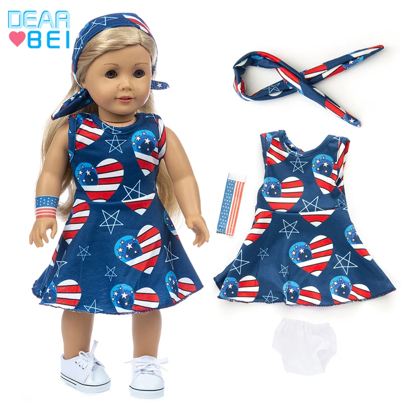 Новое платье 4 шт. в 1 подходит для кукол американской девочки Одежда 18 дюймов