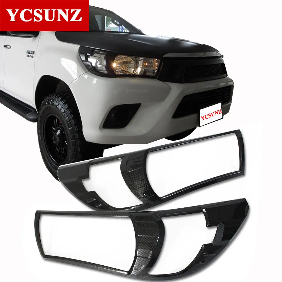 Внешние аксессуары крышка фар из углеродного волокна для Toyota Hilux Revo 2016 2017 2018|headlight