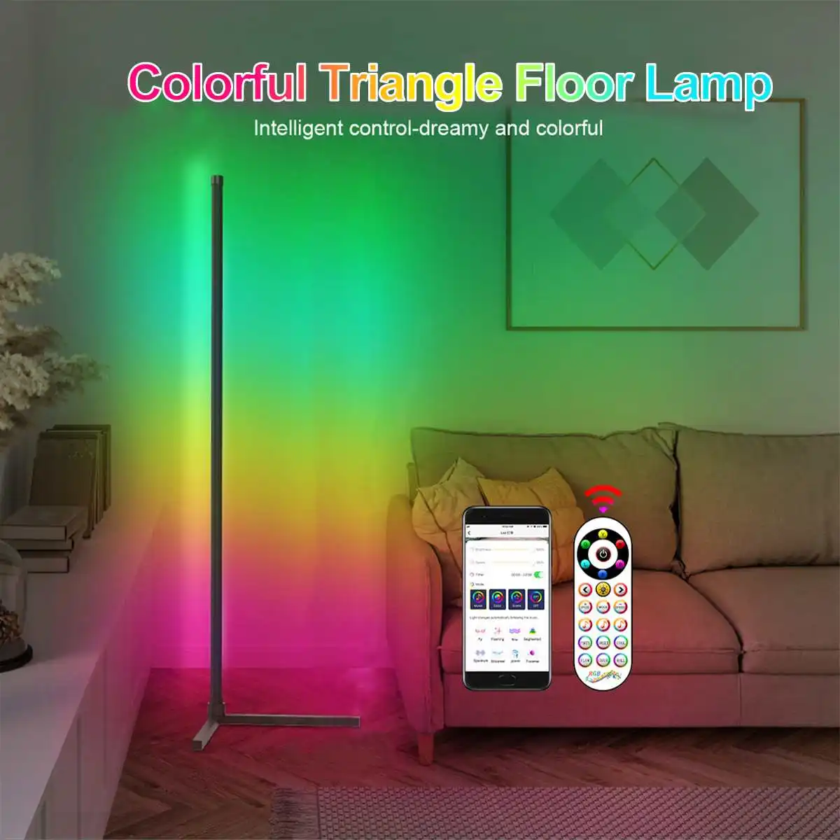 

RGB-лампа светодиодсветодиодный напольная с bluetooth и управлением через приложение