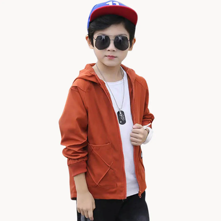 Детская куртка модная детская с принтом для мальчиков плащ капюшоном детей