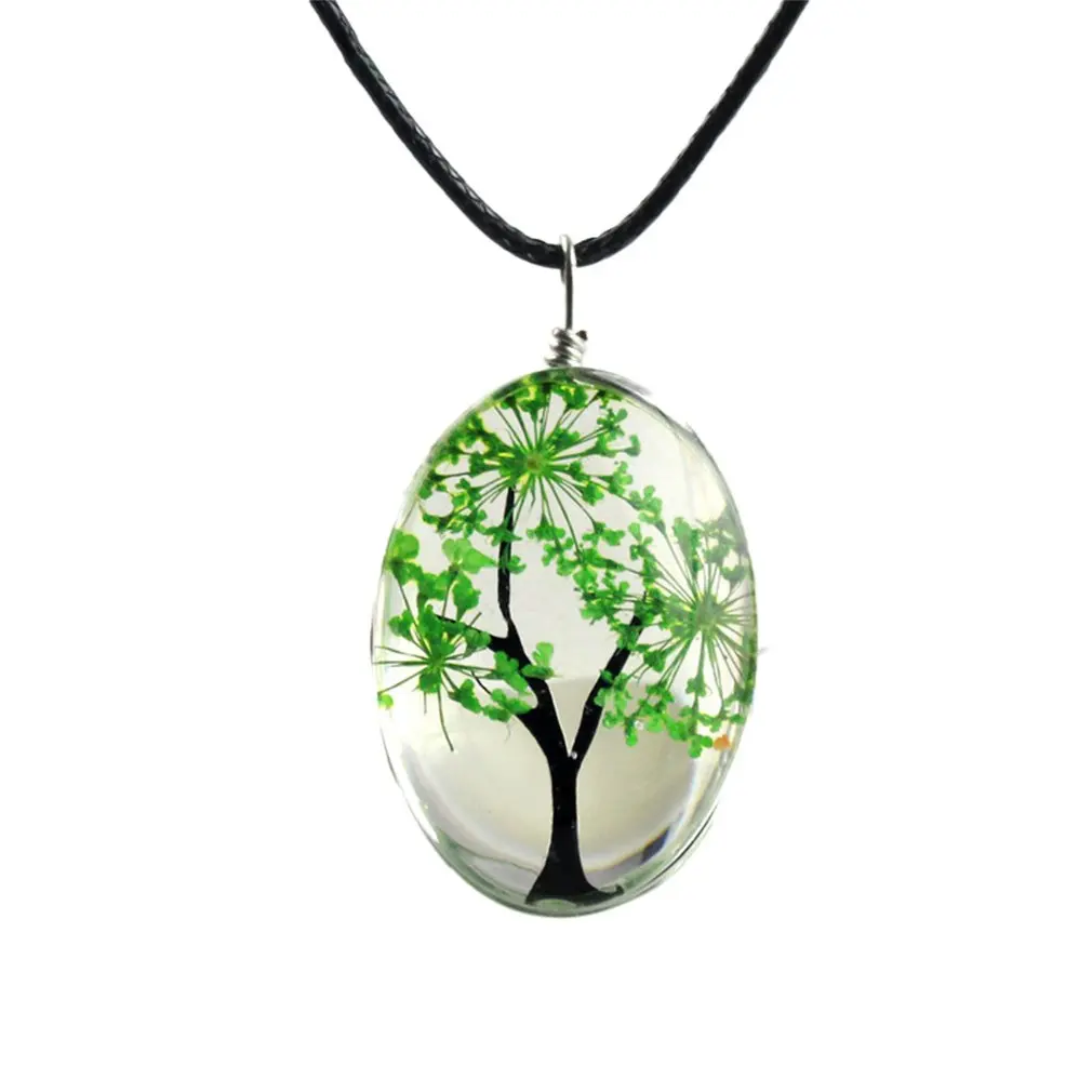 Ювелирные изделия ожерелье завод кулон с высушенным цветком Гипсофилы в виде