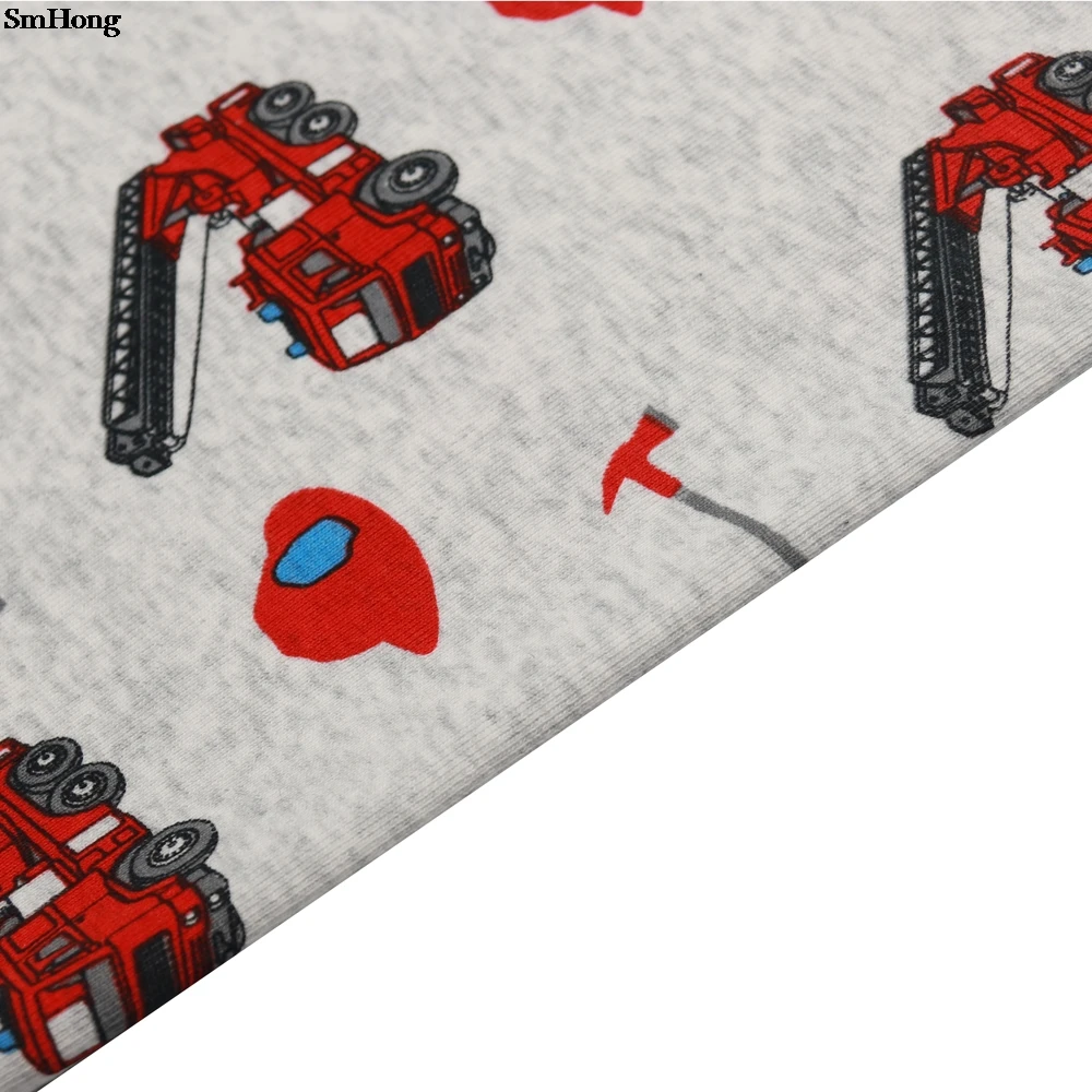 Cotton Summer Boys Fire Truck Cartoon Pajamas Sets Children's Sleepwear Homewear Night Suit Pyjamas Kids for 2-8 Years |