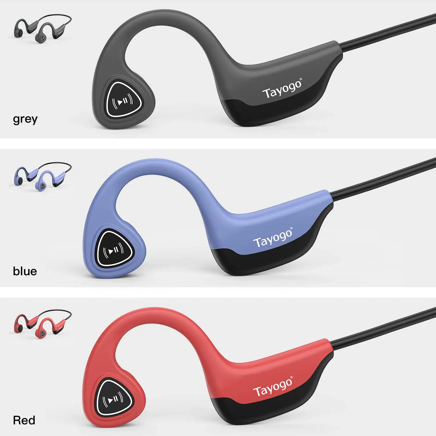 Tayogo S3 модный mp3-плеер с костной проводимостью 8 ГБ для спорта, защита от пота, ушной крючок, длинная батарея с функцией shuffle