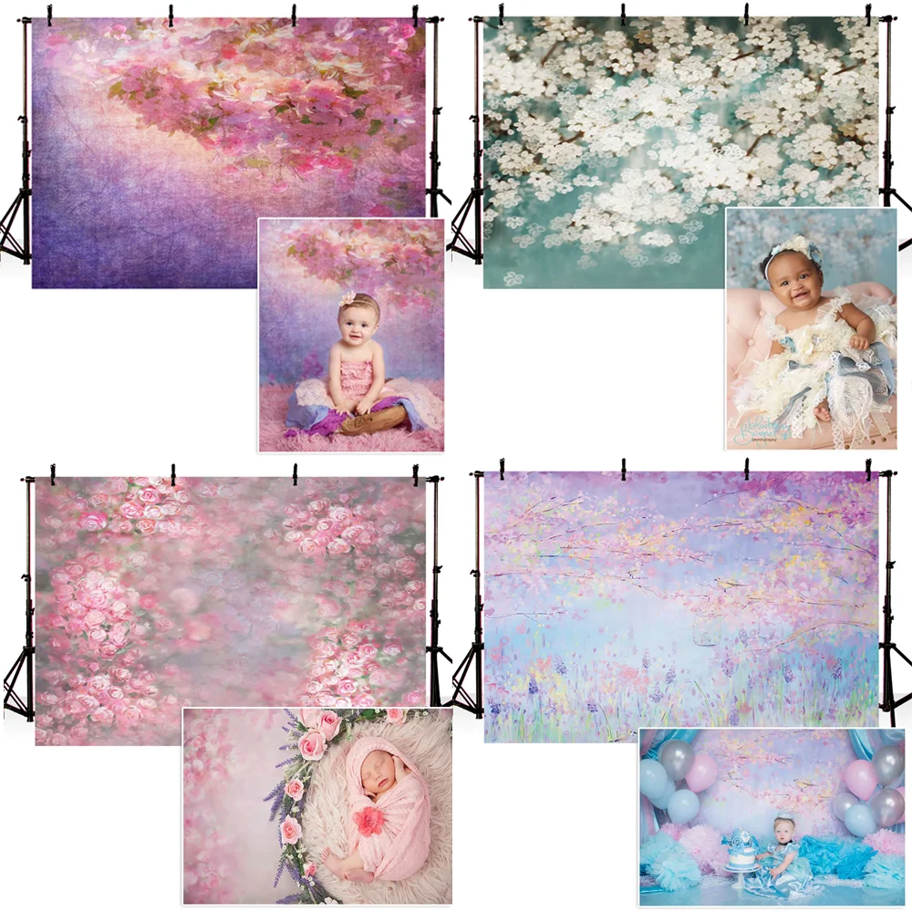 

Newborn Photography Backdrops Baby Birthday Party Photo Child Portrait Background Baby Shower Decoration Banner For Photo Studio