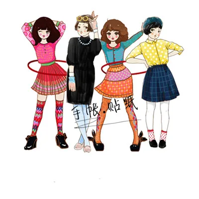 18 шт. бумажные стикеры для девочек |