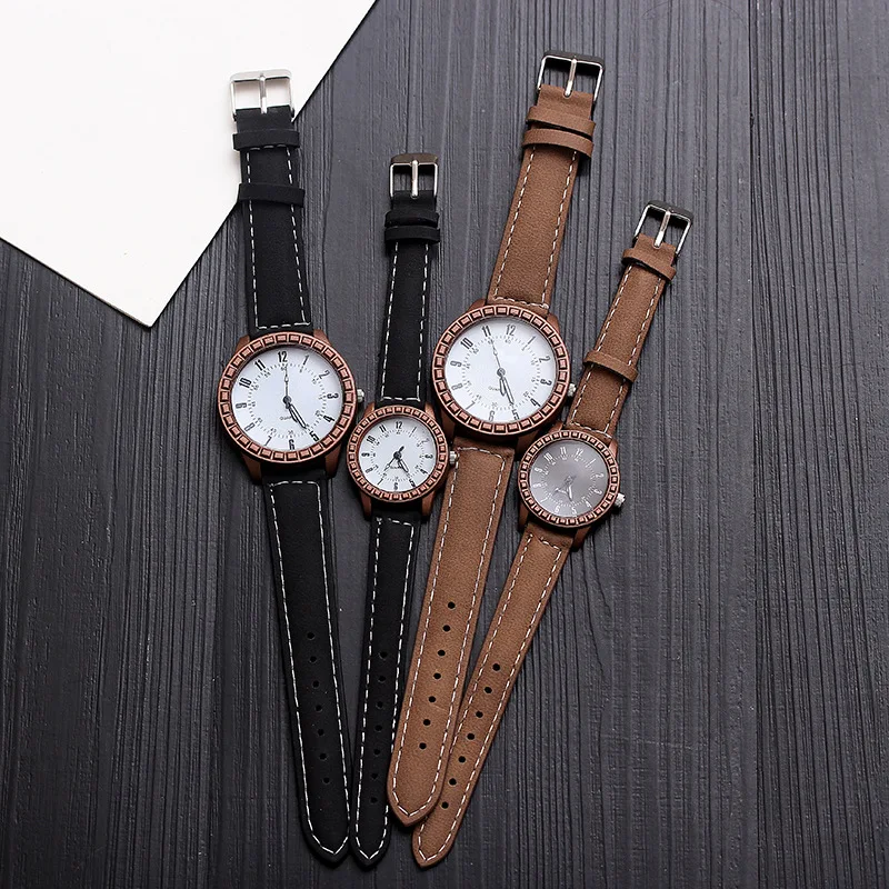 Часы для пар 2019 новые модные кожаные часы влюбленных простые подарки мужчин и