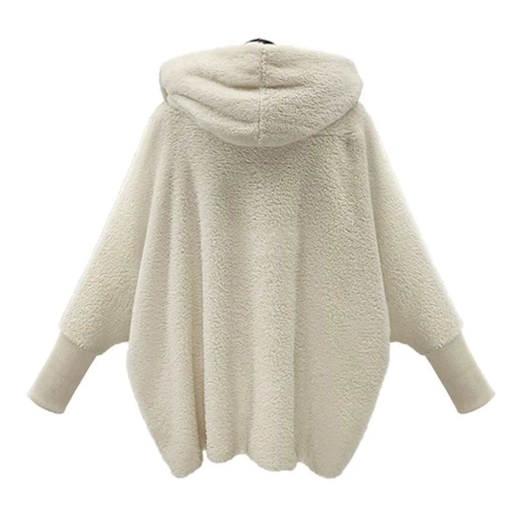 Teddy Bear Coat Jacket Women Fashion Open Stitch Winter Hooded Female Long Sleeve Fuzzy 2019 Hot New | Женская одежда