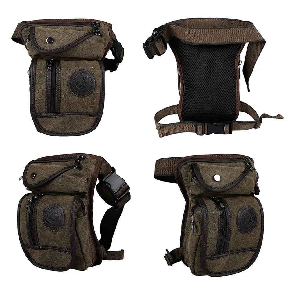 

Motorcycle Waist Leg Bag Canvas Drop Leg Pack Motorcycle Bag Pouch Brown Outdoor Casual Waist Bag Pouch Brown Motos bike Bags