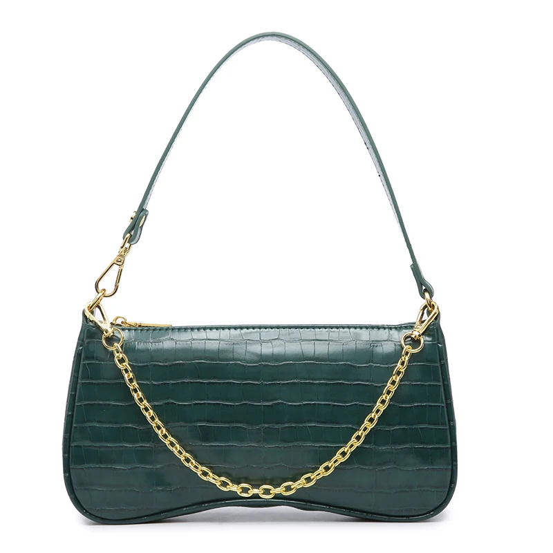 

Hot Sales New Desginer Bag Tote Box Crocodile Leather Handbag Fashion Lady Under Arm Leather Shoulder Bag Purse