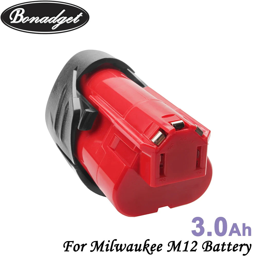 Перезаряжаемый литий ионный аккумулятор Bonadget для Milwaukee M12 12 в 3000