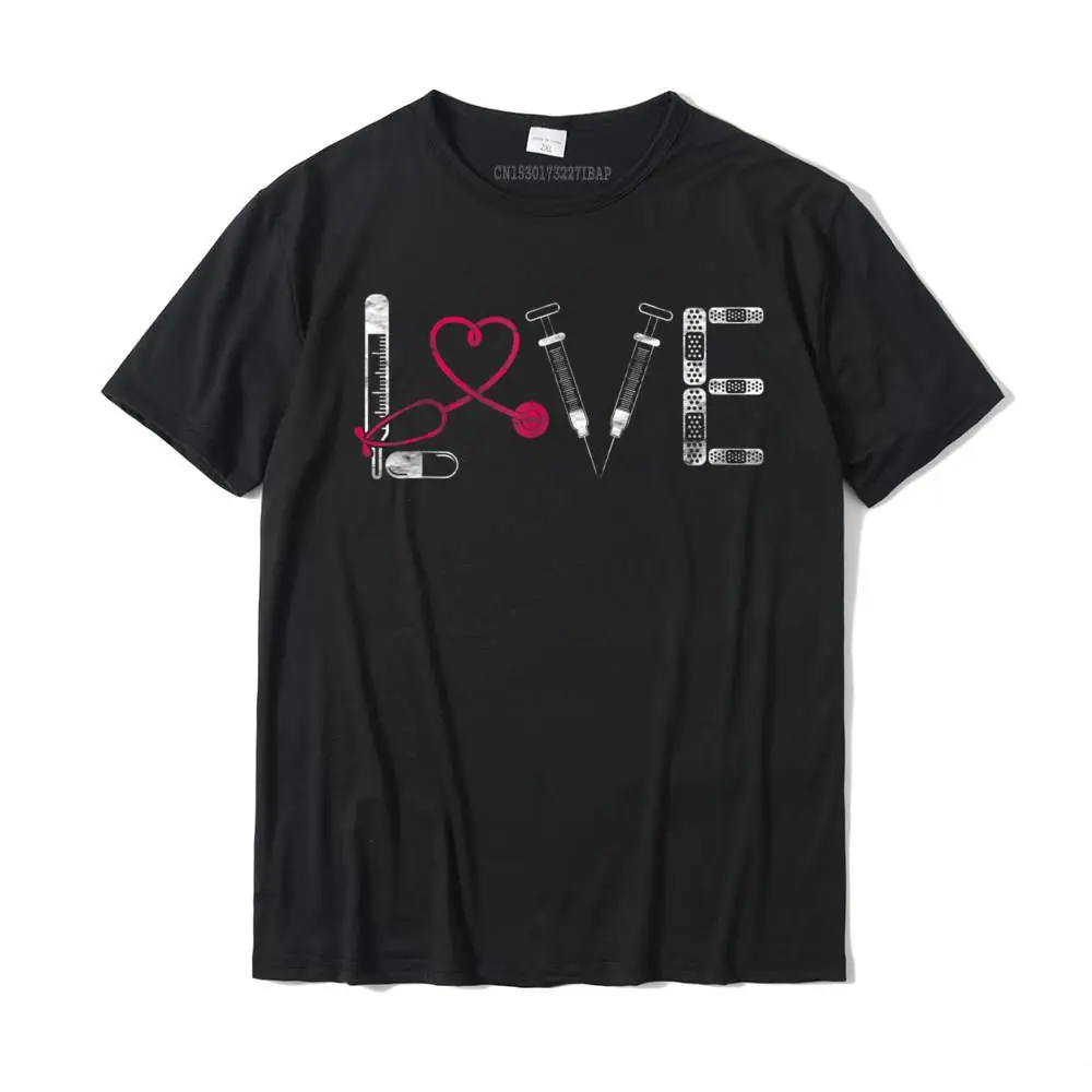 Nurse RN LPN CNA Doctor LOVE Nursing Medical Clinicals T-Shirt Birthday Top T-Shirts Family Tops & Tees Cotton Mens Hip Hop