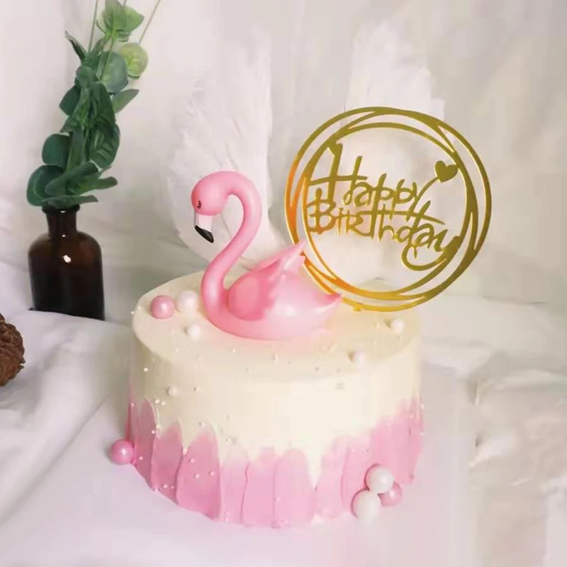 Cakelove Белые Крылья Ангела торт комплект экстракласса счастливое украшение для торта ко дню рождения розовый Фламинго верхушка для торта украшения детский душ