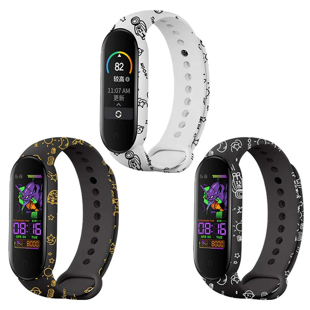 Ремешок с узором для Mi Band 5 Сменные аксессуары силиконовый браслет Xiaomi |