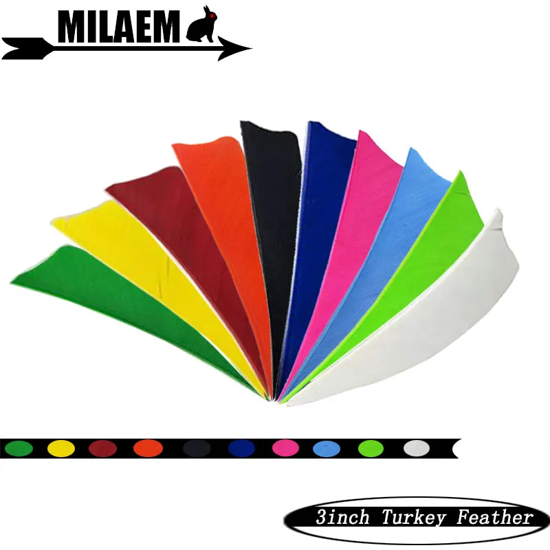 

100 шт. стрельба из лука 3 дюйма индейка перо натуральные перья стрела FLetching правая щиток крыла Форма Весенняя стрельба аксессуары
