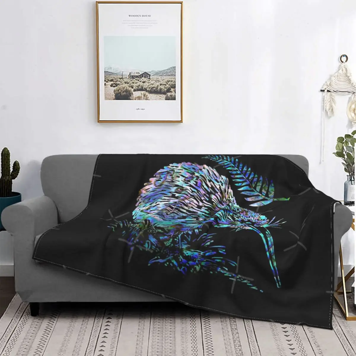 

New Zealand Kiwi And Fern Paua Blanket Bedspread Bed Plaid Bedspread Sofa Cover Throw Blanket Plaid On The Sofa