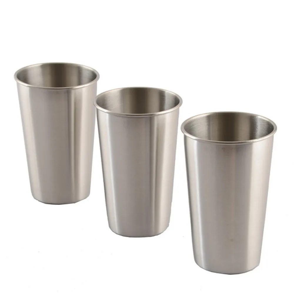 

220ml Stainless Steel Coffee Cups Metal Reusable Straw Glass Pint Travel Outdoor Camping Drinking Cup Juice Tea Beer Cups