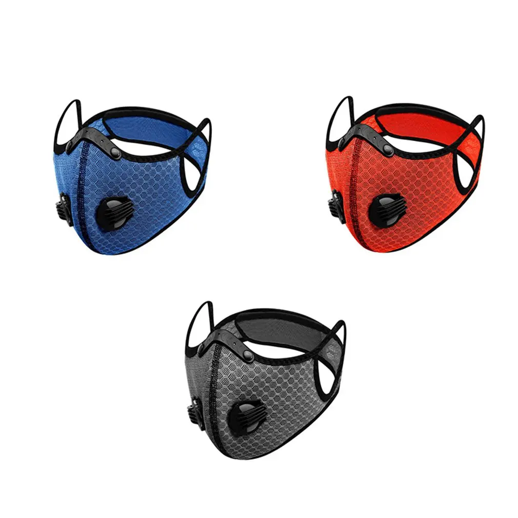 

Cycling Mask Activated Carbon Filter Mask Protective Riding Mask With Double Breathing Valve Outdoor Sports Mask