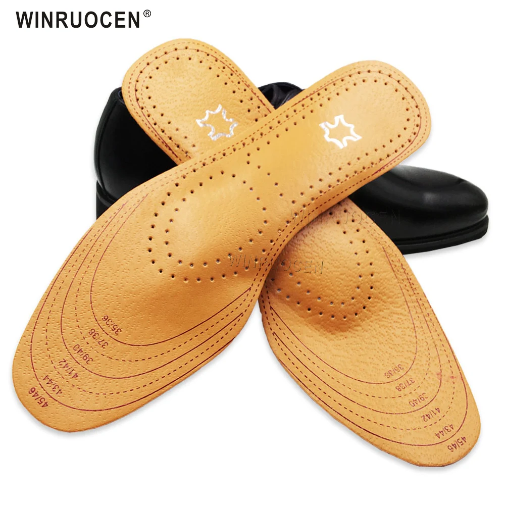 WINRUOCEN Men's For Women's leather Orthopedic shoes insoles Free Size flat foot Plantar Fasciitis Arch Support Insert the pad