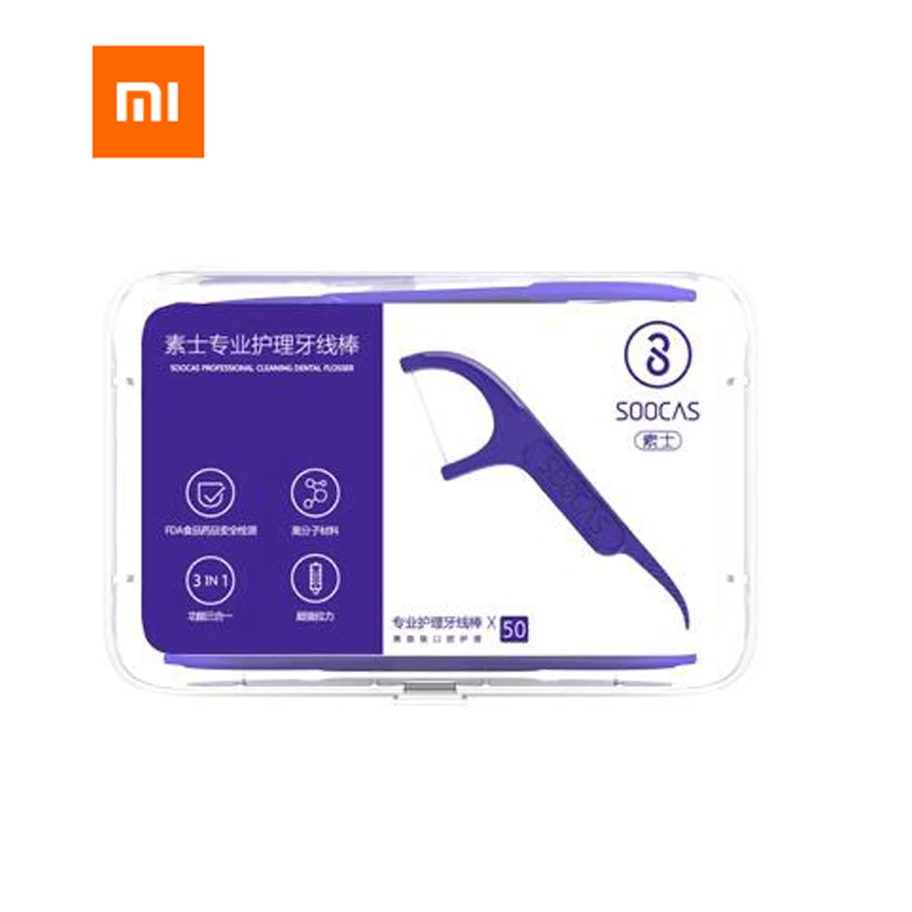 

Оригинальная зубная нить Xiaomi Soocare для ежедневной чистки зубов, профессиональная сверхтонкая зубная нить 50 шт./корт. Высокое качество