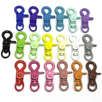 19 colors 10pclot keychains lobster clasps hooks key chain key rings for diy trinkets pom pom keychain jewelry findings