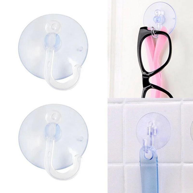 

5pcs Clear Suction Cup Sucker Hooks Hanger Clothes Coat Door Wall Window Metal Hanging Hook for Kitchen Bathroom Glass Tile