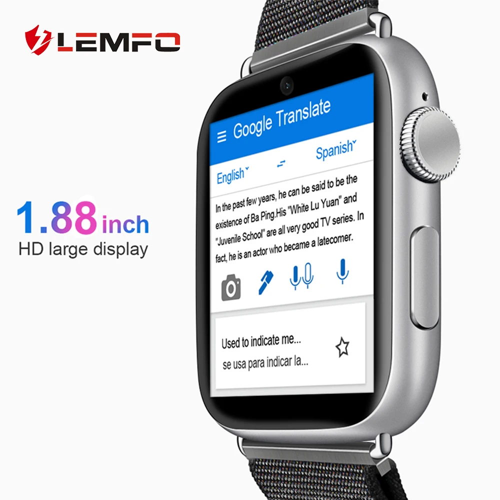 

LEMFO LEM10 4G Smart Watch Android 7.1 1.88 Inch 360*320 Screen 4GB 64GB GPS WIFI 780mah Big Battery Smartwatch Phone