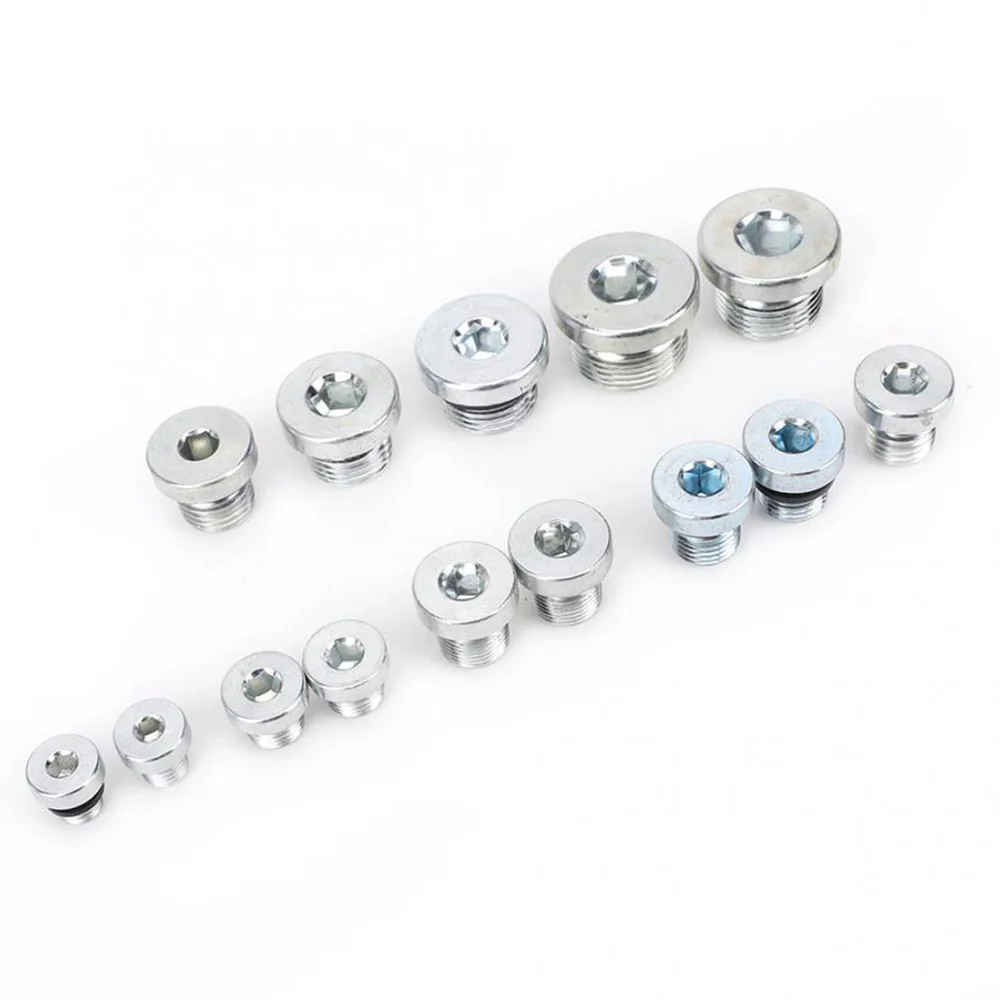 

14Pcs/Box Stainless Steel M8-M14 Series Hexagon Socket Head End Cap With Flange Plug Pipe Fitting