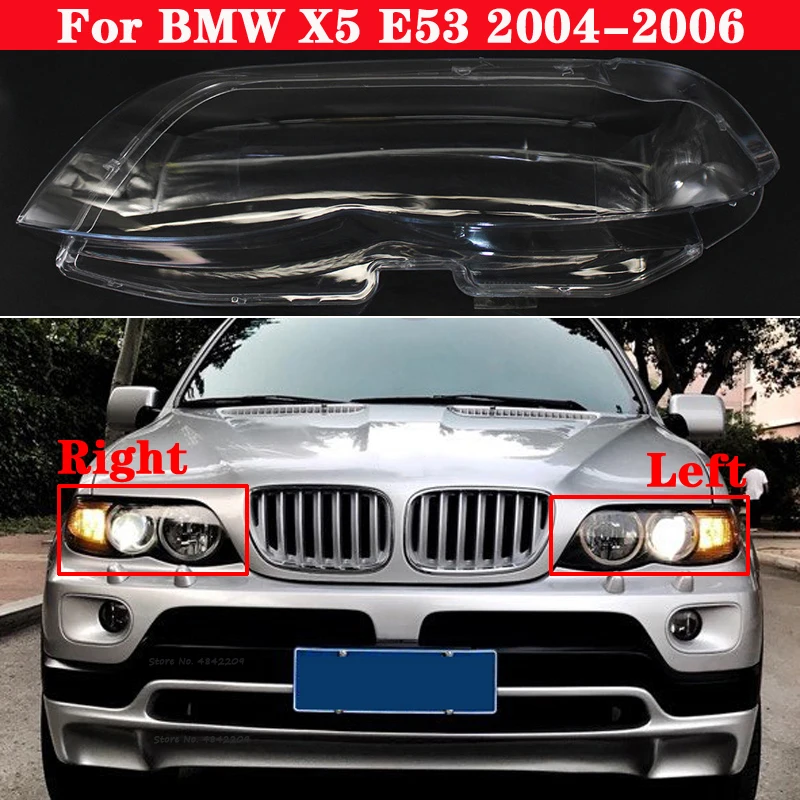 For BMW X5 E53 2004-2006 Car Front Headlight Lens Cover Auto Shell Headlamp Lampshade Head light Lamp Covers Lampcover Glass