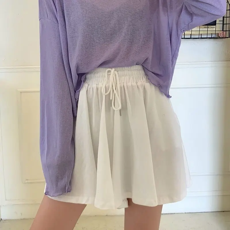 

High waist skirt for female students: versatile A-line skirt 2021 new spring and summer slim makaron elastic waist skirt