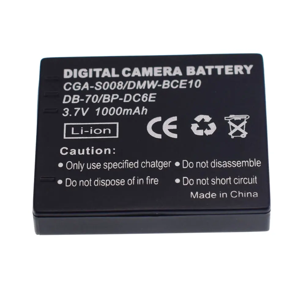 4 аккумулятора для Panasonic CGA-S008 DMW-BCE10 Lumix DMC-FX500 SDR-S26 SW20 SW21 SW28 | Электроника