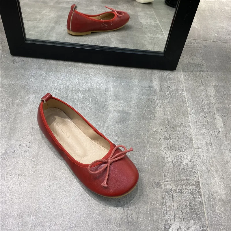 

Bow-Knot Korean Shoes Casual Female Sneakers Round Toe Dress Flats Women Butterfly 2021 Summer New Comfortable Rubber Fretwork L