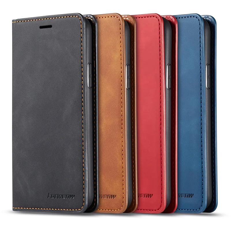 Luxury Leather Case For iPhone 14 13 12 Mini 11 Pro XS Max XR X 7 8 6 6s Plus 5 5s SE 2020 2022 Magnetic Wallet Flip Cards Cover