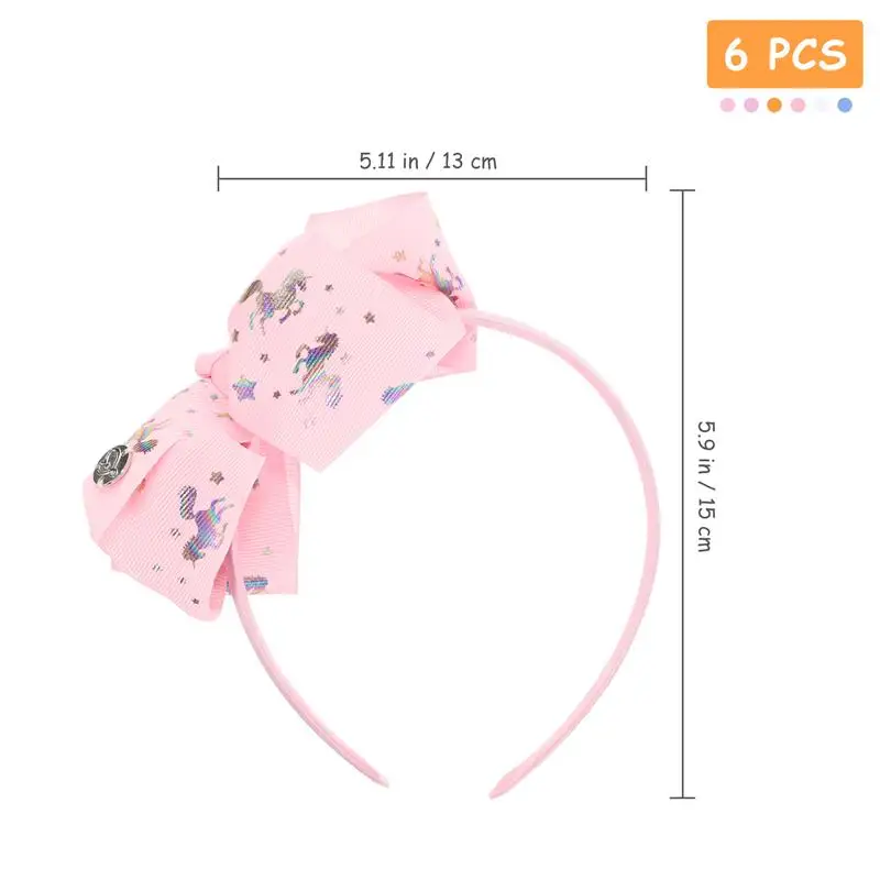 

6pcs Chic Delicate Adorable Festive Unicorn Hair Hoops Hair Accessory Hair Bow Headband