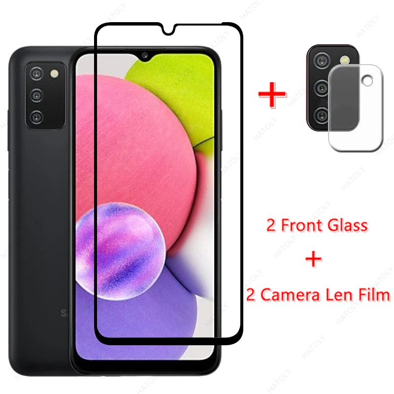 Protector de pantalla de vidrio templado para Samsung Galaxy A03s, pel&iacute;cula protectora para Samsung Galaxy A03s A52s A12 Nacho A22 4G A32 A52 M32 M12-0