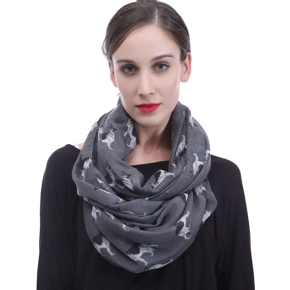 Немецкая овчарка Печать Круглый шарф бесконечность обертывание мягкий легкий | Отзывы и видеообзор