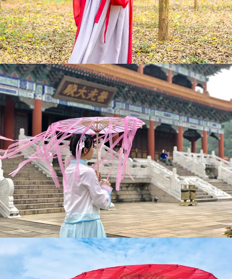 Модный китайский зонтик с кисточками, лента из шелковой ткани Hua Cheng COS, декоративный зонтик для женщин, реквизит для танцев, декор для фотосъемки