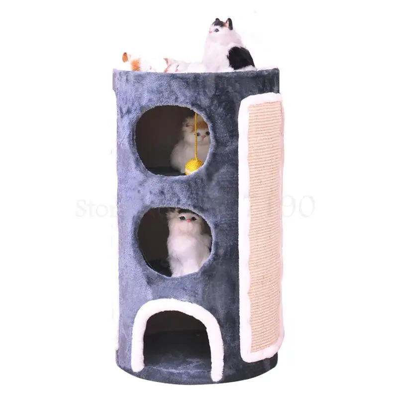 Кошачья лазающая трубка для кошек сизаль Когтеточка туннель дом кошачий домик