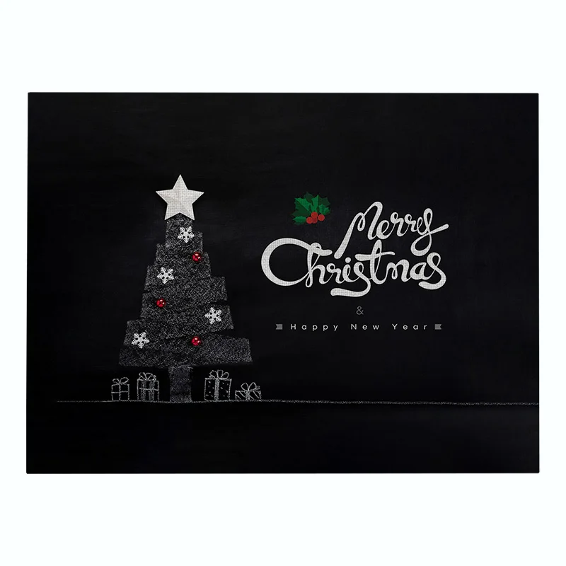 882 SEAAN Dark Christmas Decor Tableware Durable Dinner Table Placemat Tea Party Kitchen Accessories Bowl Cup Pads Drink Coasters - Цвет: 882