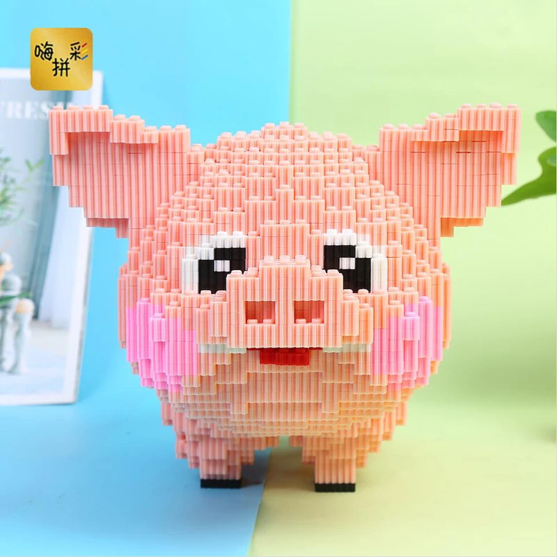 Xizai 8031 Мультяшные розовые милые свиньи животные Домашние 3D модель DIY Мини