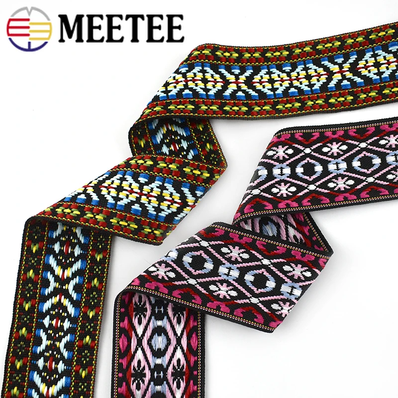 4m 50mm Embroidered Jacquard Webbings Ethnic Lace Ribbons For Bag Strap Sewing Tape Bias Binding DIY Garment Accessories | Дом и сад