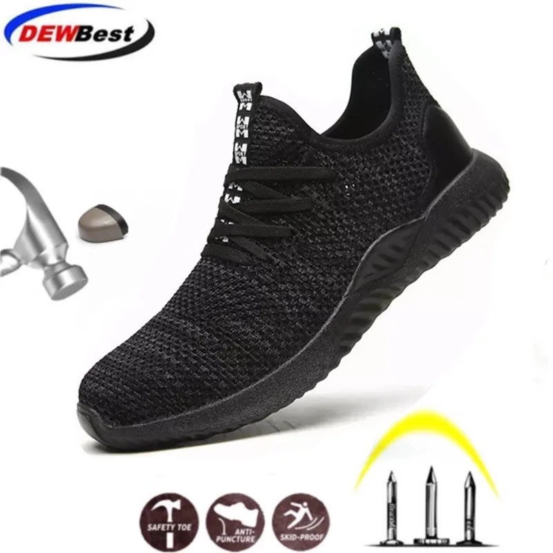 safety boots shoes Строительные мужские уличные рабочие ботинки размера плюс со стальным носком; мужские камуфляжные ботинки с защитой от проколов; дышащая обувь - Цвет: safety boots shoes
